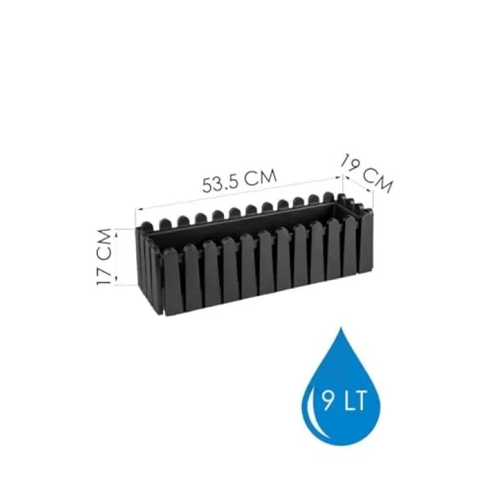 SO-İB02 Antrasit Askılı Balkon Saksı Takım 9 lt No 2