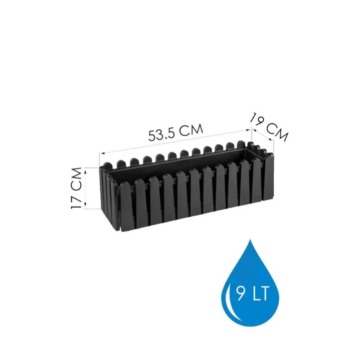 SO-İB02 Antrasit Askılı Balkon Saksı Takım 9 lt No 2