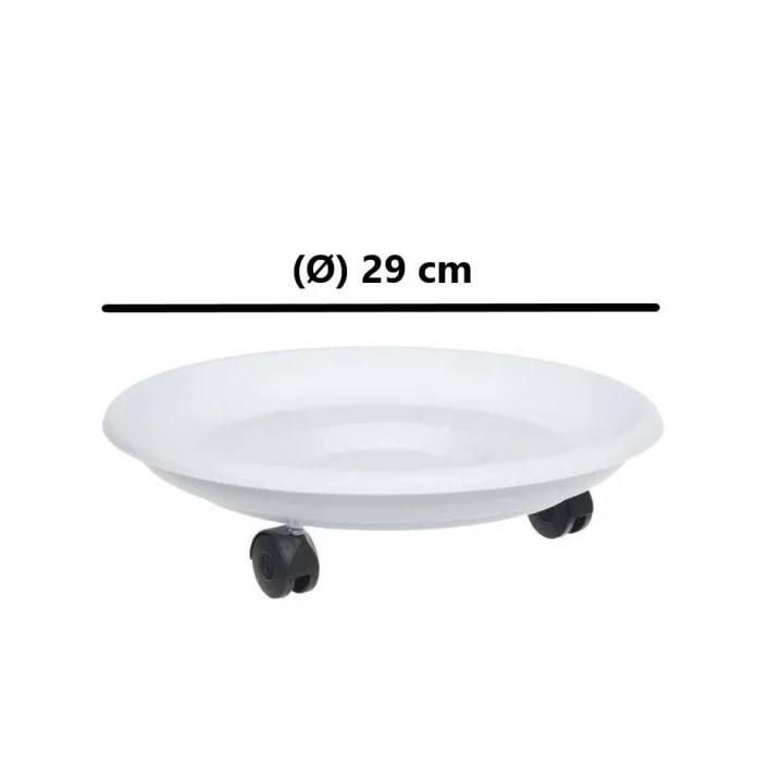 SO-TT02 Tekerlekli Saksı Tabağı No 2 Beyaz 3 Adet