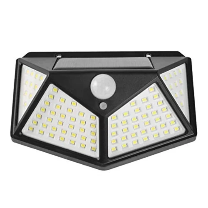 Solar lamba 100 LED PIR hareket sensörlü dış duvar lambası IP65 bahçe teras - 1 adet