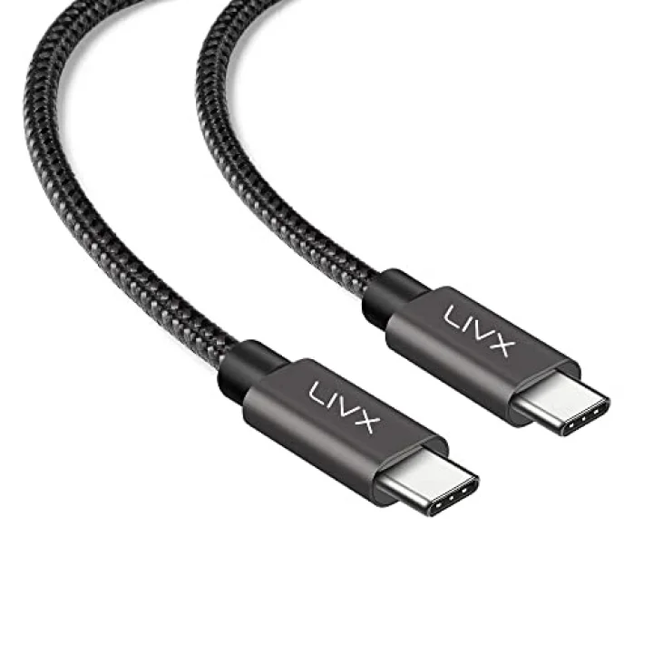 Solid 100W 5A PD2.0 Type C to Type C Hızlı Şarj ve Data Kablosu 2 Metre Halat Örgülü Space Gray LVA-TCT