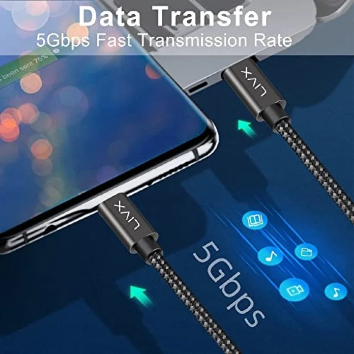 Solid 100W 5A PD2.0 Type C to Type C Hızlı Şarj ve Data Kablosu 2 Metre Halat Örgülü Space Gray LVA-TCT