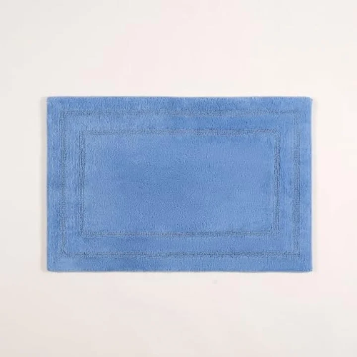Solıd Çift Taraflı Pamuk%100 Pamuk Banyo Paspası 60x90 Cm Mavi