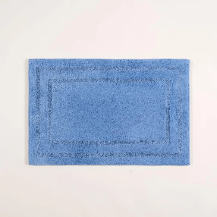 Solıd Çift Taraflı Pamuk%100 Pamuk Banyo Paspası 60x90 Cm Mavi