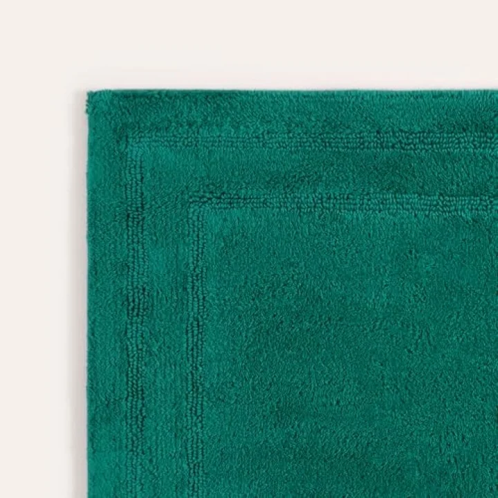 Solıd Çift Taraflı Pamuk%100 Pamuk Banyo Paspası 70x120 Cm Koyu Yeşil