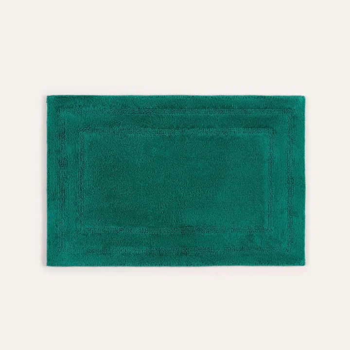 Solıd Çift Taraflı Pamuk%100 Pamuk Banyo Paspası 70x120 Cm Koyu Yeşil