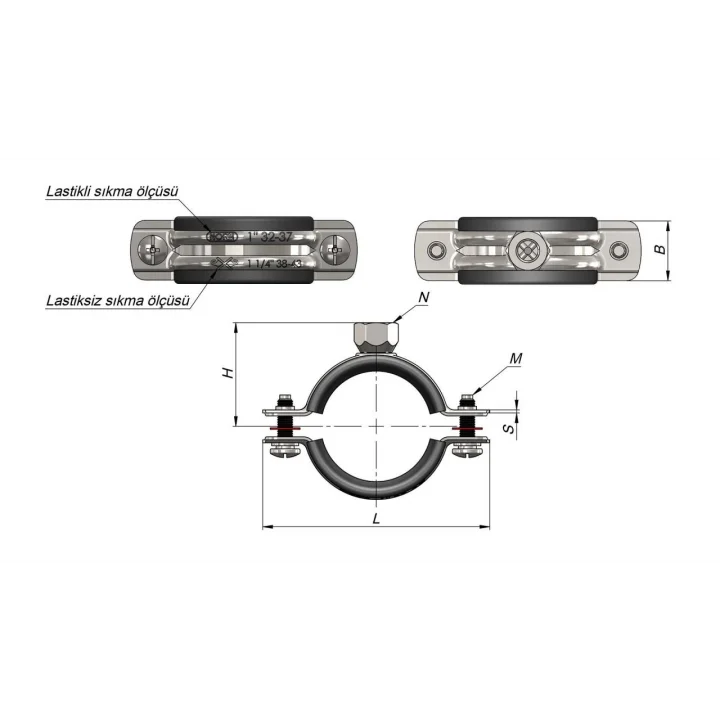 Mey İthalat® Somunlu Boru Kelepçesi 1 1/2