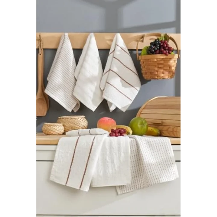 Sophia 6lı 30x50 Cm Mutfak Havlusu Seti (Krem)