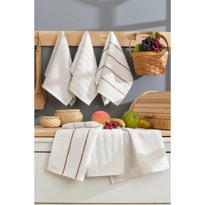 Sophia 6lı 30x50 Cm Mutfak Havlusu Seti (Krem)