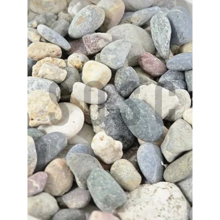 SOSC Doğal Nazilli Dere Çakıl Taşı, Tamburlanmış Dekoratif Taş, Renkli Dolomit, 2-4 cm, 3 Kg, Saksı Dibi, Akvaryum ve Bahçe Düzenleme