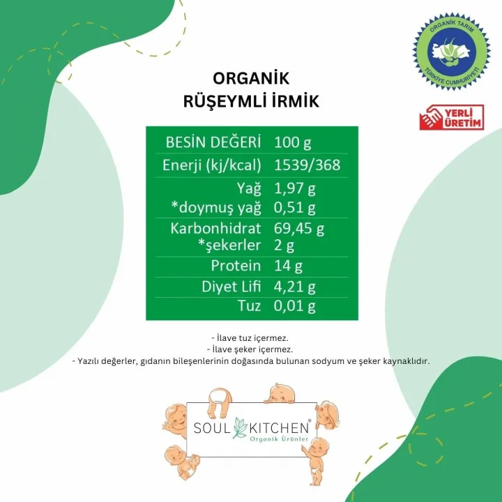 SOUL KITCHEN ORGANİK RÜŞEYMLİ İRMİK 300GR