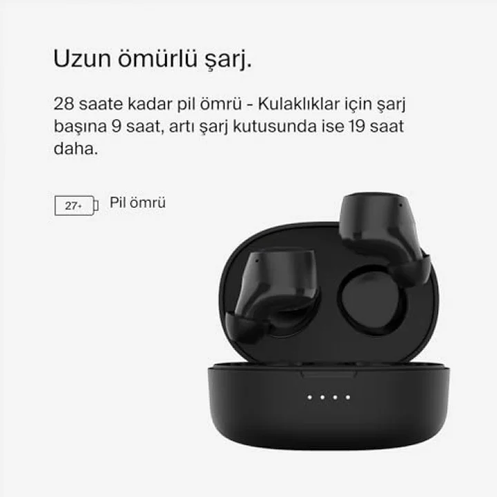 SOUNDFORM Bolt, Gerçek Kablosuz Kulaklıklar, Kablosuz Şarj, IPX5 Ter ve Suya Dayanıklı, USB-C, 28 Saate Kadar Pil Ömrü, iPhone, Galaxy, Piksel ve Daha Fazlası - Siyah