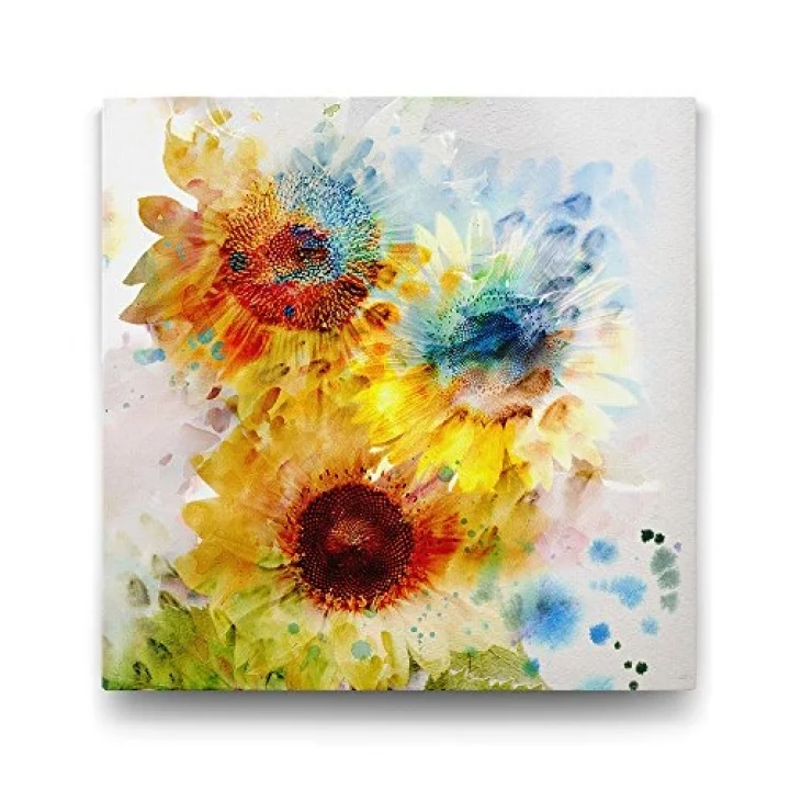 Soyut Ayçiçeği Tablosu - 80x80cm