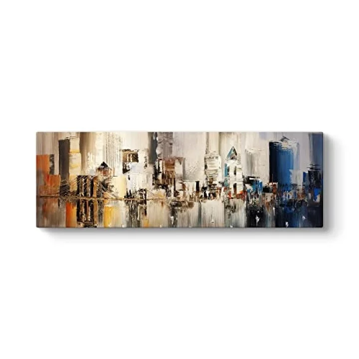 Soyut Şehir Manzarası Tablosu 180 x 60