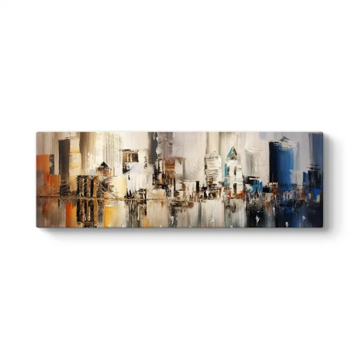 Soyut Şehir Manzarası Tablosu 180 x 60