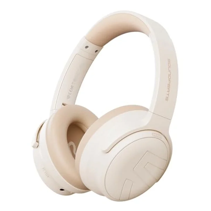 Space Pro Hi-Res LDAC Bluetooth 5.4 TWS Kablosuz Kulak üstü Kulaklık Bej