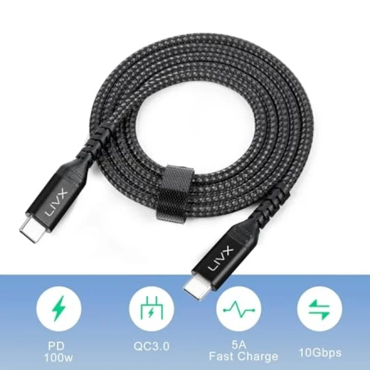 Special 100W Type C to Type C 2 metre Örgülü Hızlı Şarj Kablosu YCT-02