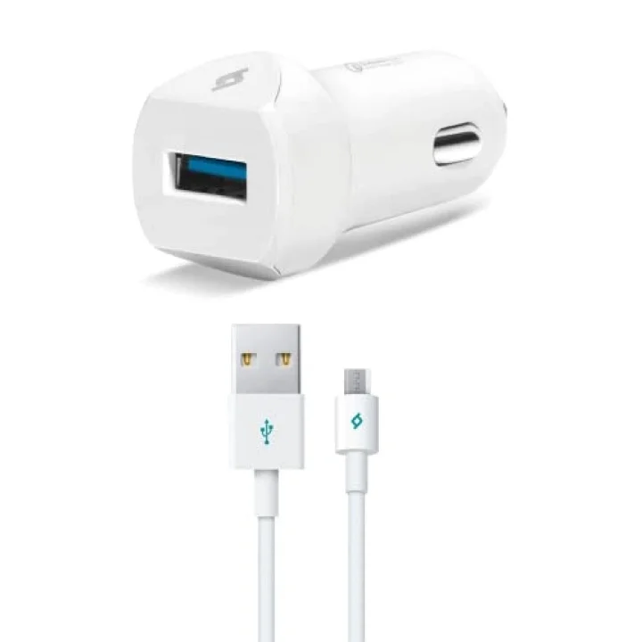SpeedCharger QC 3.0 Type-C 120cm Kablolu Araç Şarj Aleti - Beyaz (2CKQC01C)