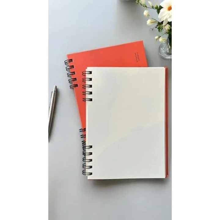 Spiralli 80 Yaprak Noktalı A5 Defter, Not Defteri, Okul Defteri, 4 Farklı Renk Seçeneği (04 Orange Coral)