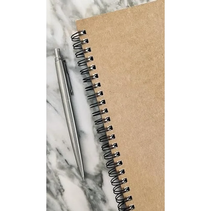 Spiralli Notebook, Kraft Kapaklı, A5 Boyutunda (15x21 cm), 100 Yaprak (Çizgisiz)