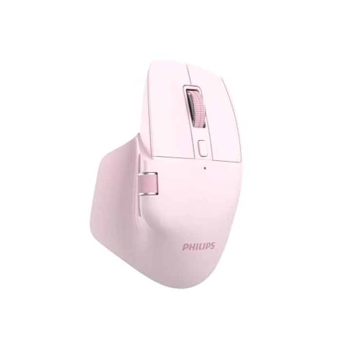 SPK7858 Bluetooth Kablosuz Çift Modlu 4000DPI 7 Tuşlu Optik Mouse Pembe