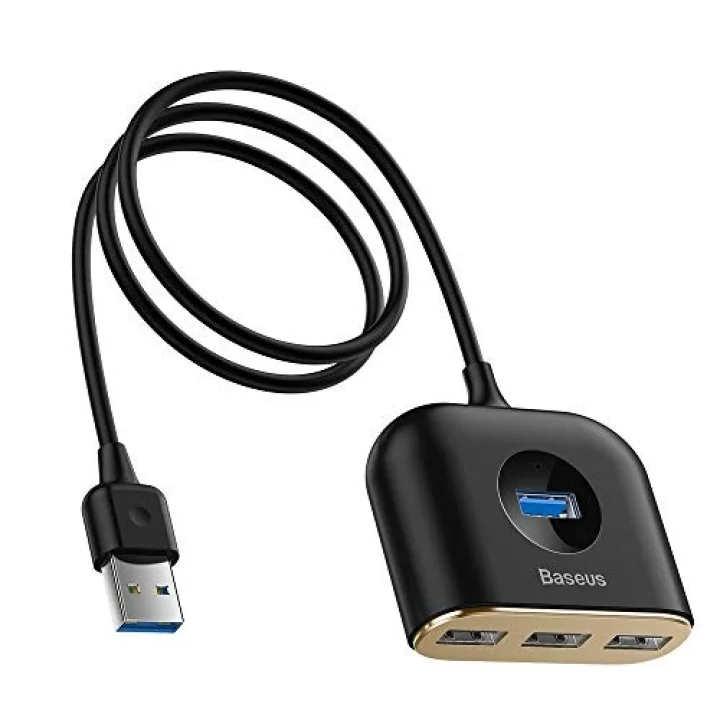 Square round 4in1 USB HUB Adaptör (USB3.0 TO USB3.0*1+USB2.0*3) 1m, Siyah
