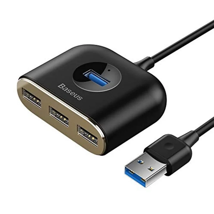 Square round 4in1 USB HUB Adaptör (USB3.0 TO USB3.0*1+USB2.0*3) 1m, Siyah
