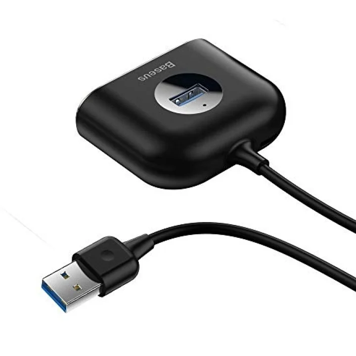 Square round 4in1 USB HUB Adaptör (USB3.0 TO USB3.0*1+USB2.0*3) 1m, Siyah