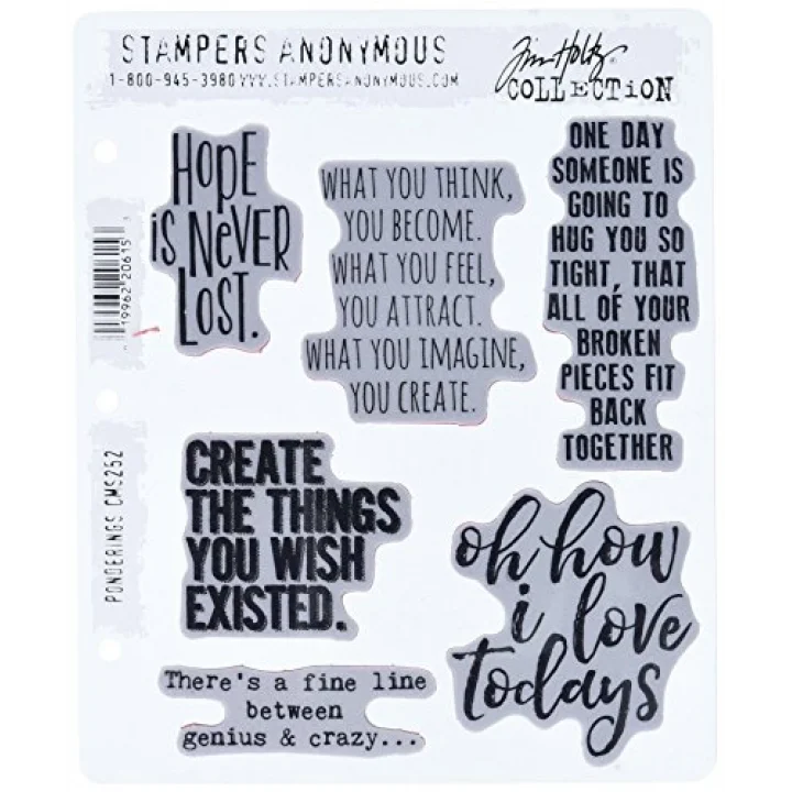 Stampers Anonim CMS252 Ponderings Tim Holtz Yapışkanlı Mühür, 17,8 x 21,6 cm, Şeffaf