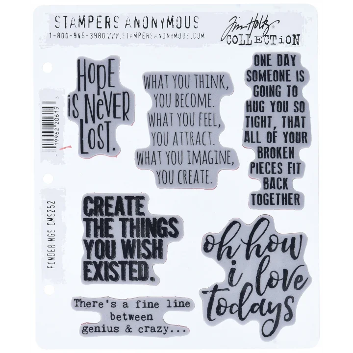 Stampers Anonim CMS252 Ponderings Tim Holtz Yapışkanlı Mühür, 17,8 x 21,6 cm, Şeffaf