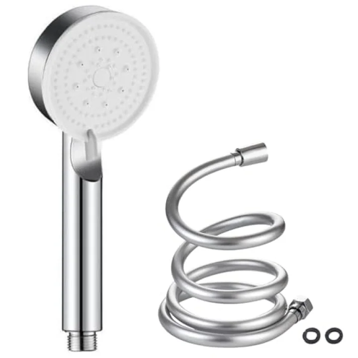 Star Duş Başlığı Seti - 150 cm PVC Banyo Duş Hortumu + 5 Fonksiyonlu Su Tasarruflu El duşu