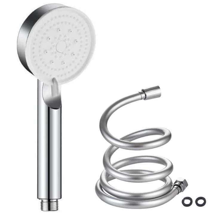 Star Duş Başlığı Seti - 150 cm PVC Banyo Duş Hortumu + 5 Fonksiyonlu Su Tasarruflu El duşu