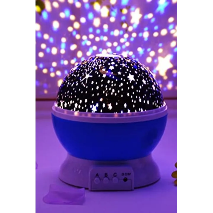 Star Master Renkli Yıldızlı Gökyüzü Projeksiyon Gece Lambası Masa Ay Yıldız Lamba