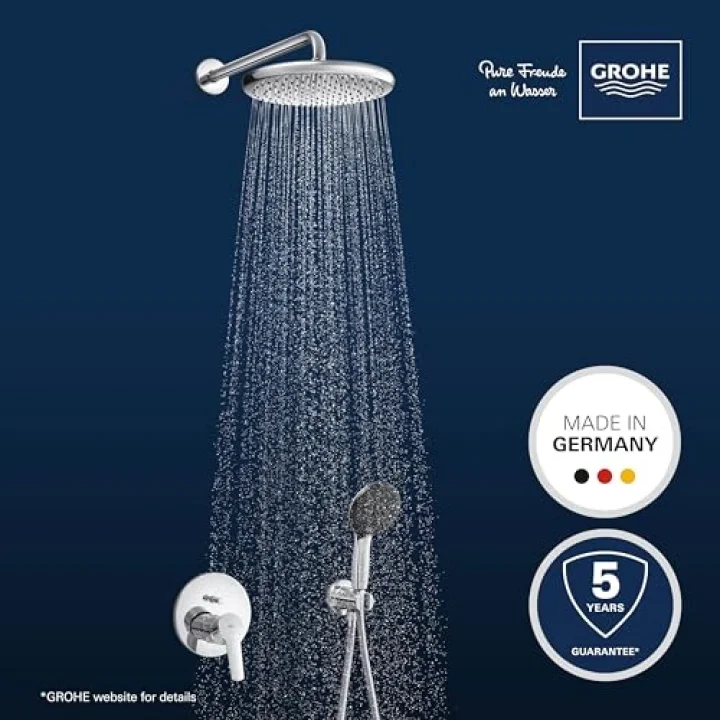 Start 250 - Duş Sistemi (250 mm Duş Başlığı 1 Püskürtme Türü, El Duşu 2 Püskürtme, Evrensel Montaj Kutusu, 150 cm Duş Hortumu), Yuvarlak, Krom, 25292000