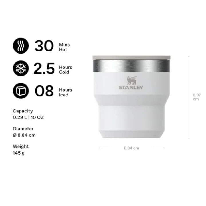 Stay-Hot Termos Bardak 0.29 Litre - Beyaz (Frost) | Paslanmaz Çelik