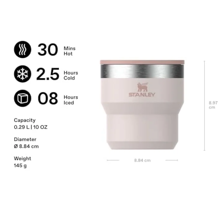 Stay-Hot Termos Bardak 0.29 Litre - Pembe Kuvars (Rose Quartz) | Paslanmaz Çelik