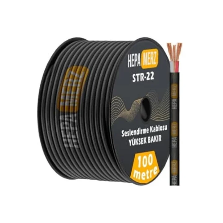 Str-22 Stereo Mikrofon Kablosu 2x0.22 mm Ses Kablosu 100 Mt. (%100 Bakır)
