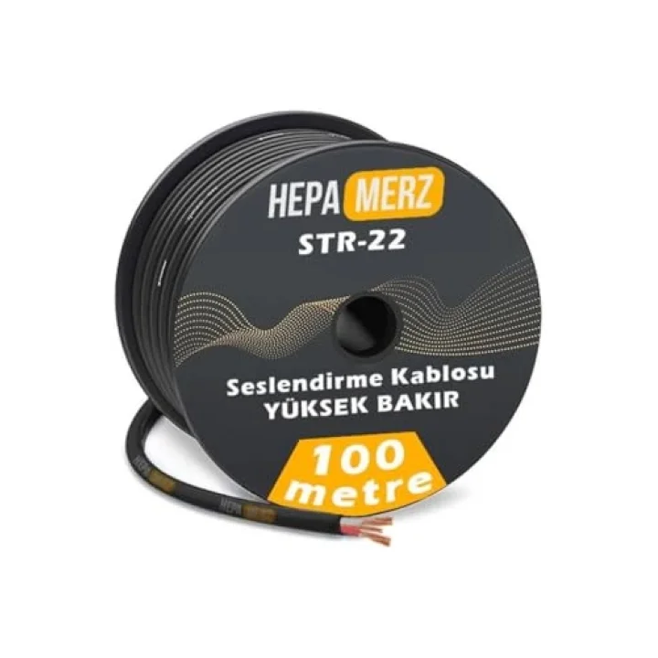 Str-22 Stereo Mikrofon Kablosu 2x0.22 mm Ses Kablosu 100 Mt. (%100 Bakır)
