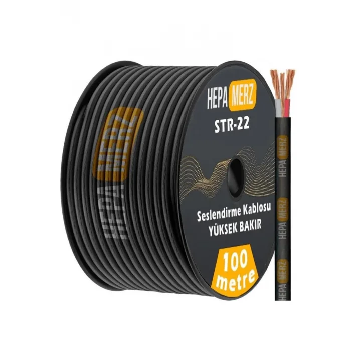 Str-22 Stereo Mikrofon Kablosu 2x0.22 mm Ses Kablosu 100 Mt. (%100 Bakır)