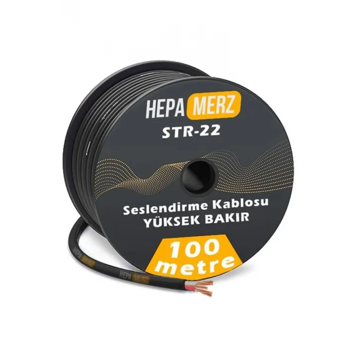 Str-22 Stereo Mikrofon Kablosu 2x0.22 mm Ses Kablosu 100 Mt. (%100 Bakır)
