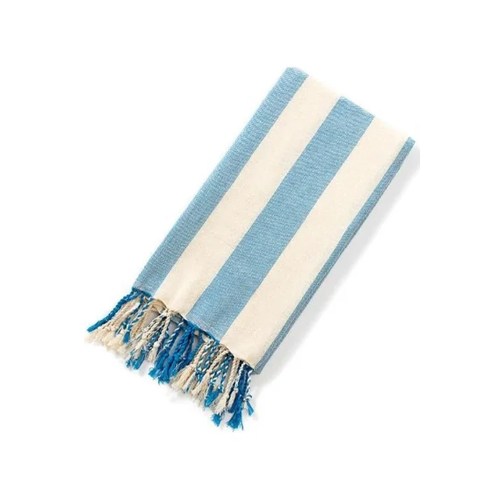 Striped Peştemal Banyo Havlusu Plaj Havlusu Mavi