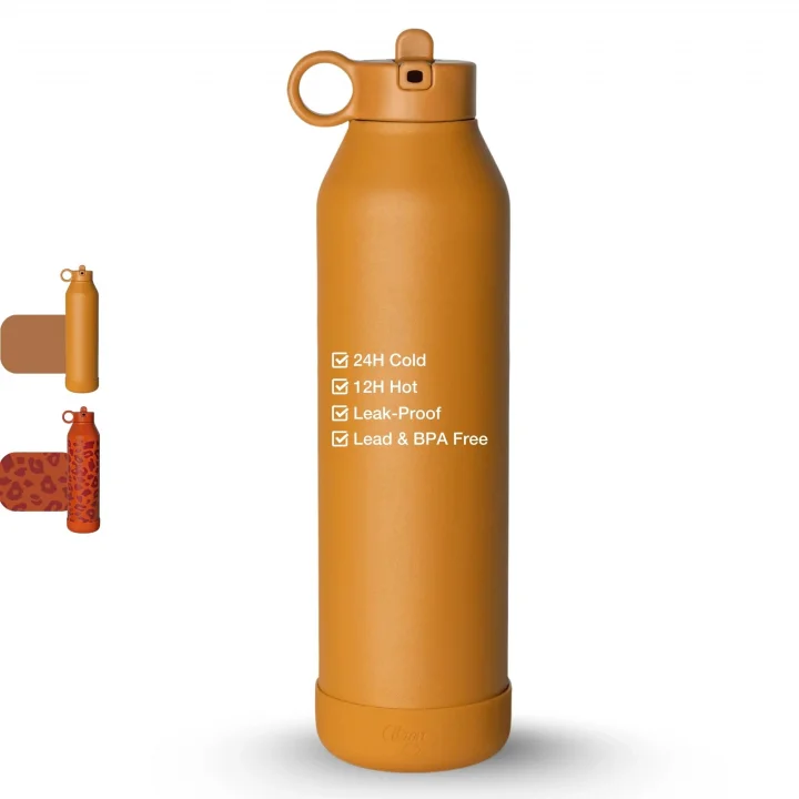 Su Şişesi - Vakum Yalıtımlı Paslanmaz Çelik Su Şişesi 750ml - Karamel
