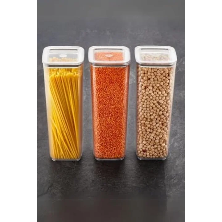 Sude Kare Saklama Kabı 3 X 2 Litre, Şeffaf