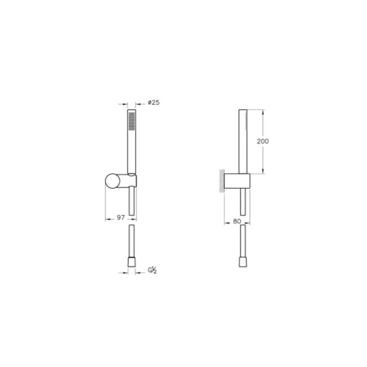 Suit A45543 1F El Duşu Takımı, Krom