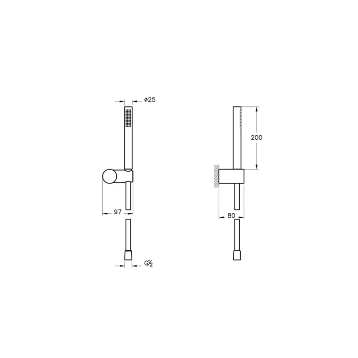 Suit A45543 1F El Duşu Takımı, Krom