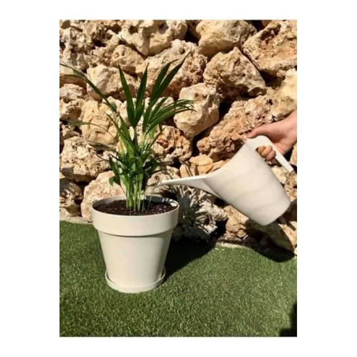Sulama Kabı 2 Lt Krem Çiçek Bahçe Bitki