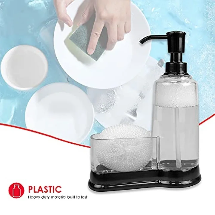 Sünger Bölmeli Plastik Sabunluk, Siyah