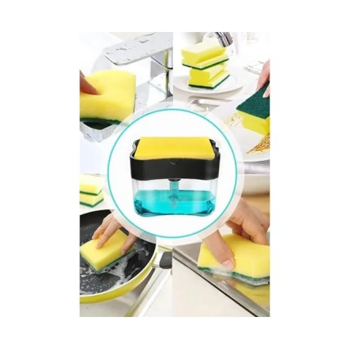 Süngerli Sıvı Bulaşık Deterjanı Dispanseri, Süngerli Basmatik Sıvı Deterjanlık