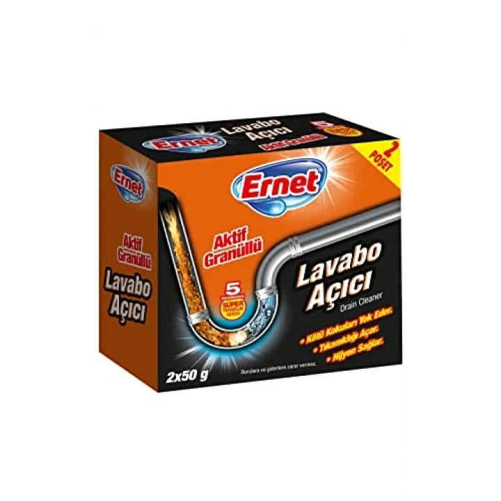 Süper Lavabo Açıcı Aktif Granüllü 2X50 G