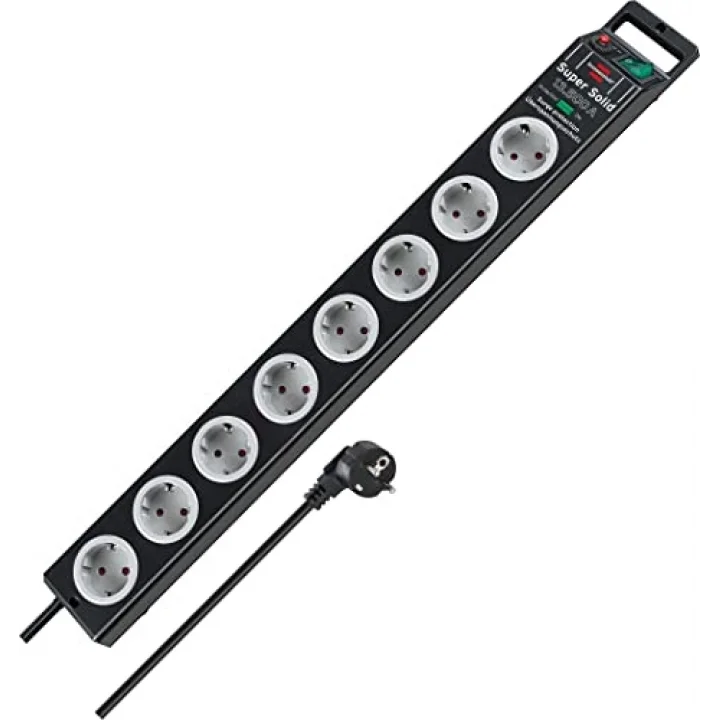 Super-Solid surge protection 13.500 A 8Li Priz Siyah